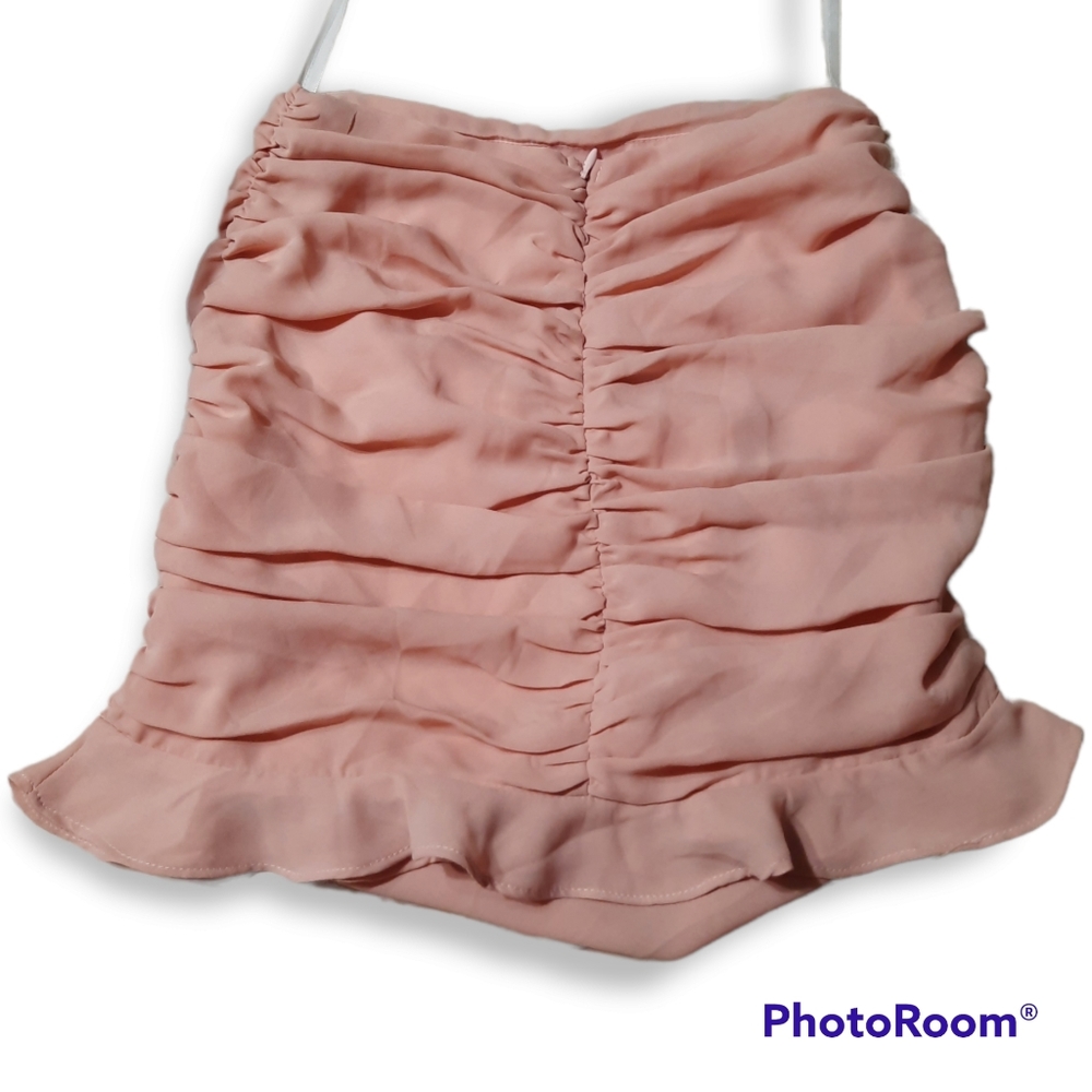 SUPERDOWN REVOLVE Ruched Skirt Ballet Whimsi Girly Ruffled Pink Sz XS - Picture 4 of 7